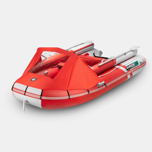 Надувная лодка GLADIATOR E380X PRO красно-белый