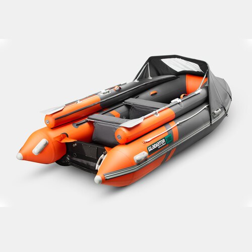 Надувная лодка GLADIATOR E380X PRO оранжево-темносерый